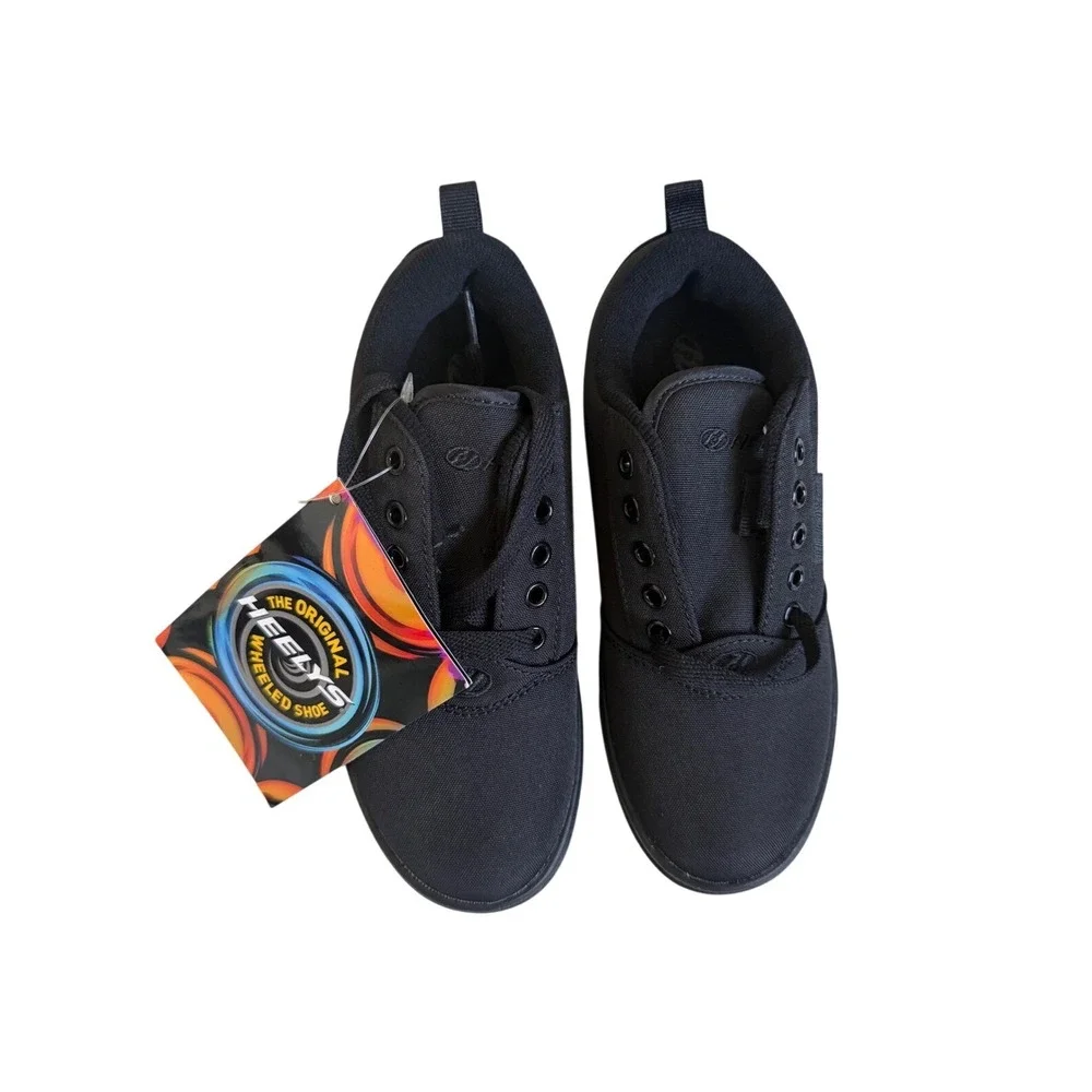 Heelys Pro 20 Black Canvas Wheeled Skate Shoes Kids‎ Youth Size 2 HES10430 NEW